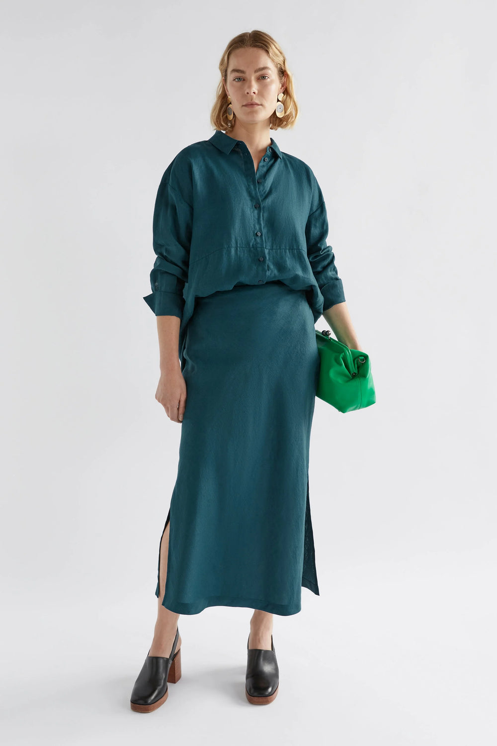 Stilla Linen Skirt | Peakock
