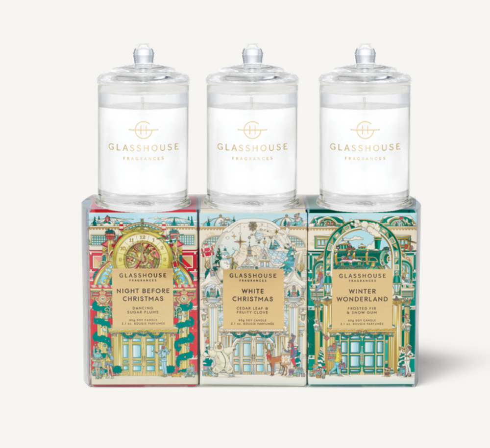 Christmas Trio All of your Christmases have come at once with this trio of Triple Scented Soy Candles, brimming with festivity.