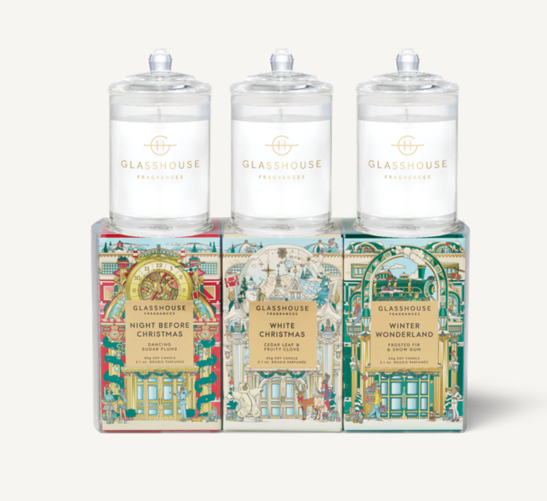 Christmas Trio All of your Christmases have come at once with this trio of Triple Scented Soy Candles, brimming with festivity.