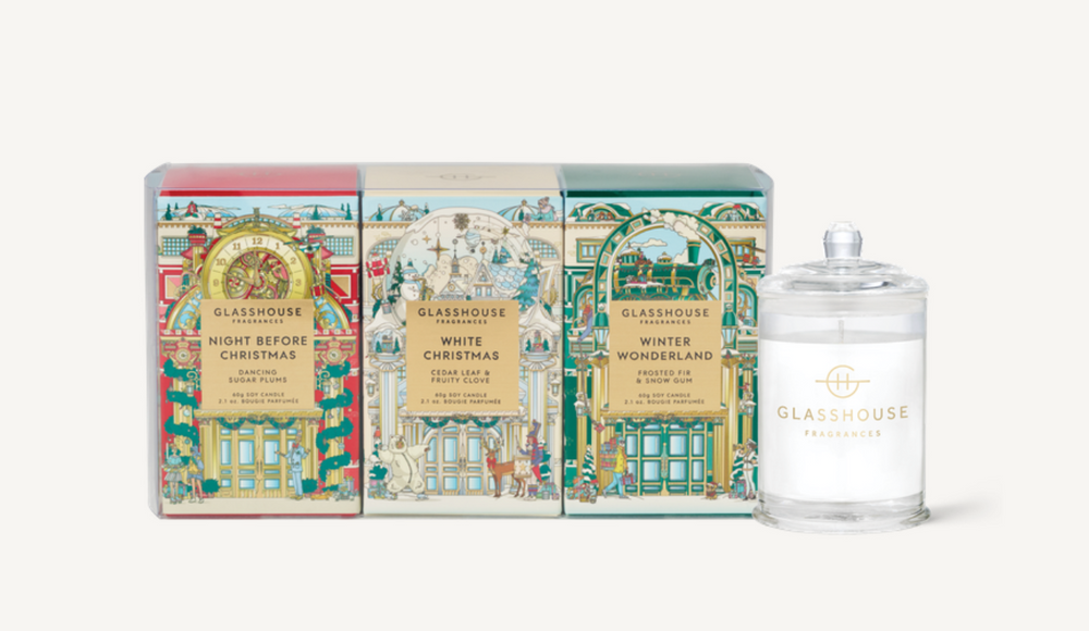 Christmas Trio All of your Christmases have come at once with this trio of Triple Scented Soy Candles, brimming with festivity.