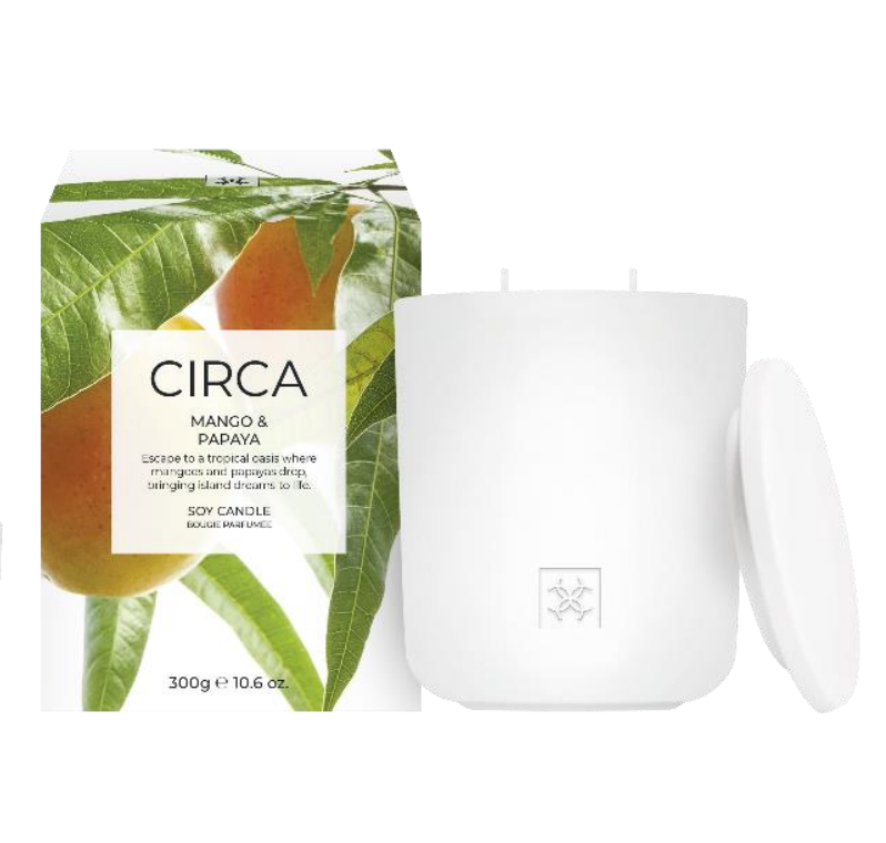 Mango & Papaya 300g Candle Escape to a tropical oasis where mangoes and papayas drop, bringing island dreams to life.