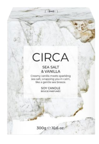 Sea Salt & Vanilla 300g Candle Creamy vanilla meets sparkling sea salt, wrapping you in calm, like a gentle sea breeze.
