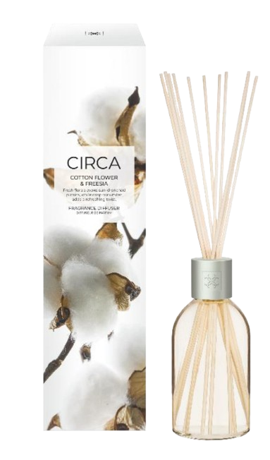 Cotton Flower & Freesia 250mL Fragrance Diffuser Fresh florals evoke sun-drenched picnics, while crisp cucumber adds a refreshing twist.
