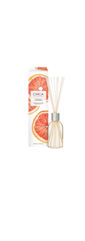 Grapefruit & Cedarwood 250mL Fragrance Diffuser Bring up the mood with a zesty blend of sweet orange, invigorating grapefruit and aromatic cedarwood.