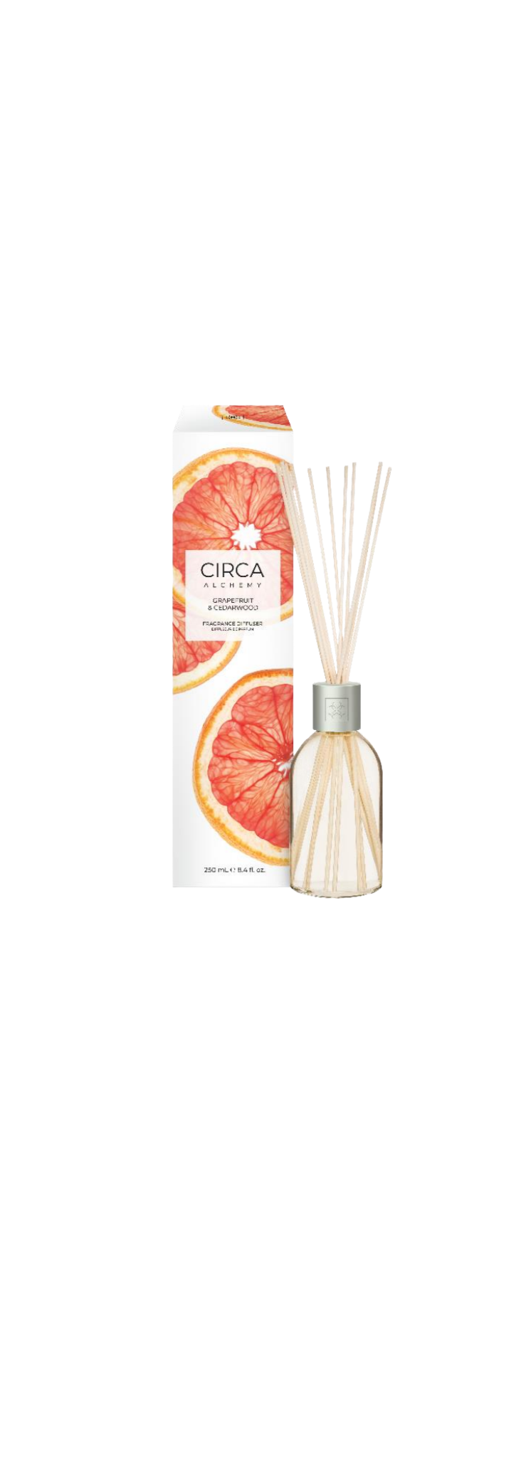 Grapefruit & Cedarwood 250mL Fragrance Diffuser Bring up the mood with a zesty blend of sweet orange, invigorating grapefruit and aromatic cedarwood.
