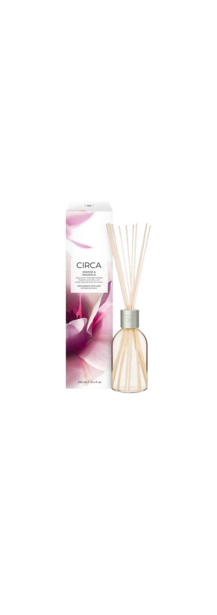 Jasmine & Magnolia 250mL Fragrance Diffuser Stroll under moonlight as floral fragrances entwine, and ylang-ylang elevates the senses.