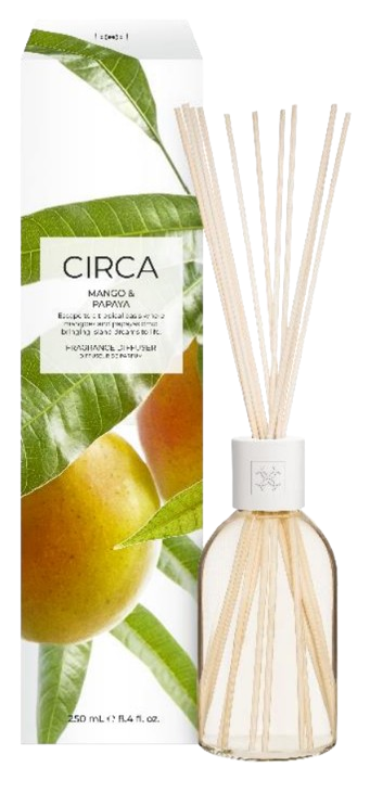 Mango & Papaya 250mL Fragrance Diffuser Escape to a tropical oasis where mangoes and papayas drop, bringing island dreams to life.