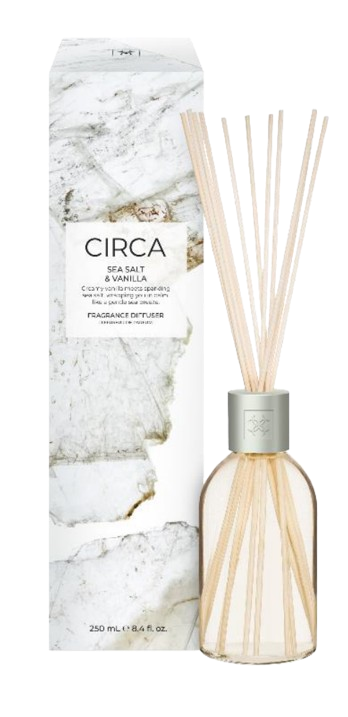 Sea Salt & Vanilla 250mL Fragrance Diffuser Creamy vanilla meets sparkling sea salt, wrapping you in calm, like a gentle sea breeze.