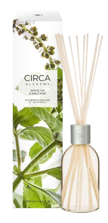White Tea & Wild Mint 250mL Fragrance Diffuser Dial up the freshness with a punchy blend of wild mint, zesty bergamot and herbaceous white tea.
