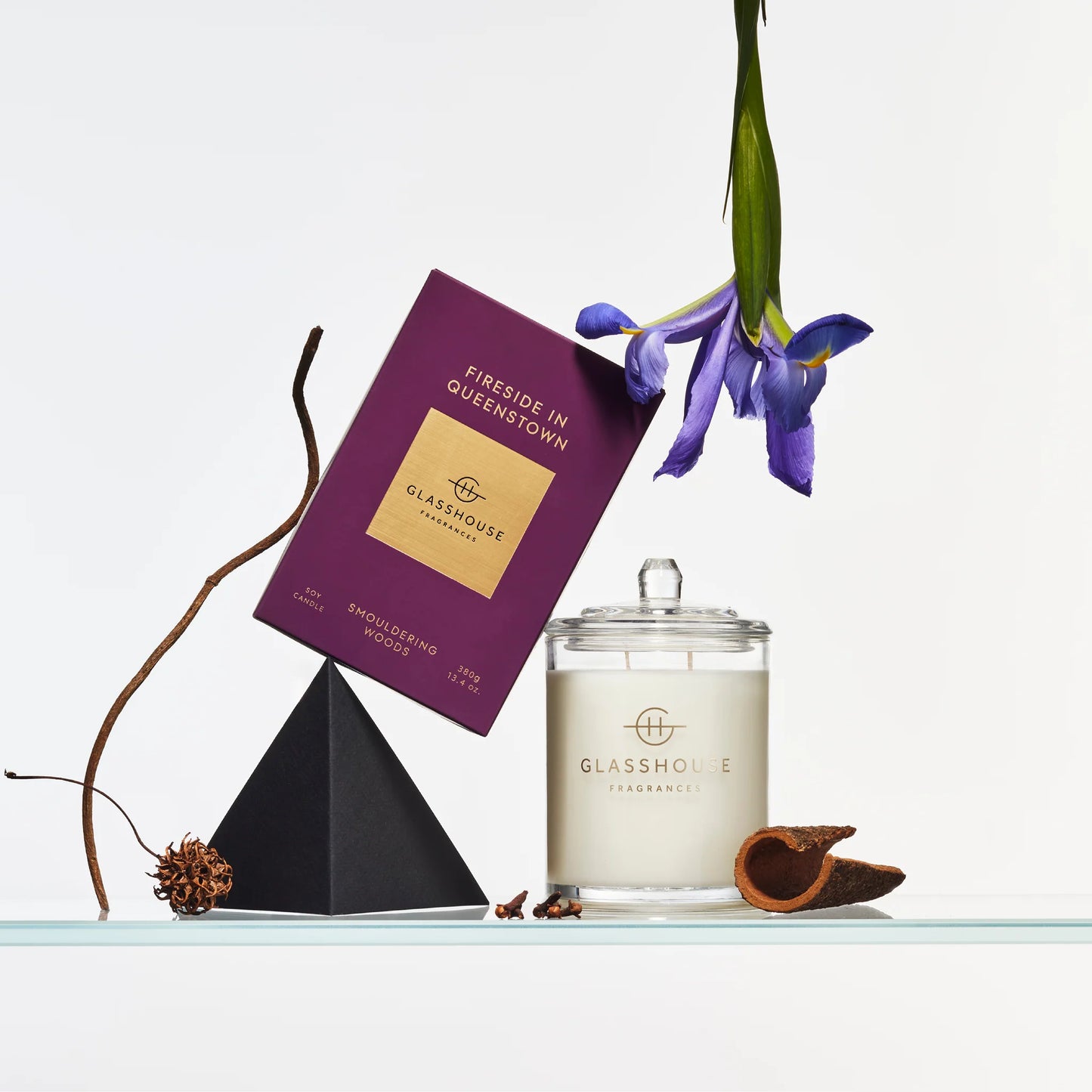 
                  
                    Glasshouse Fragrances Fireside in Queenstown Smouldering Woods 380g Triple Scented Soy Candle
                  
                