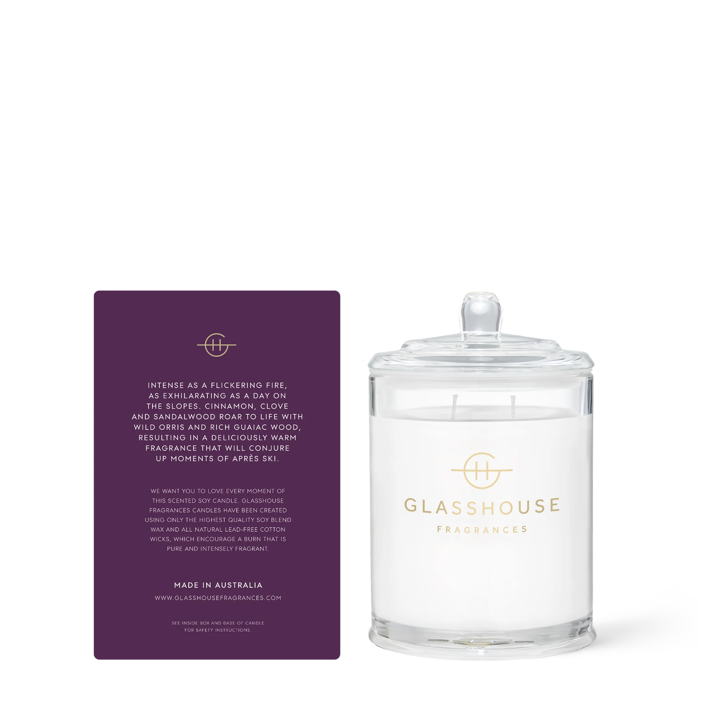 
                  
                    Glasshouse Fragrances Fireside in Queenstown Smouldering Woods 380g Triple Scented Soy Candle
                  
                