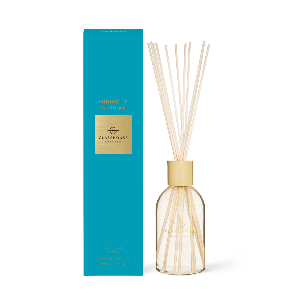 Glasshouse Fragrances Midnight in Milan Saffron & Rose 250mL Fragrance Diffuser