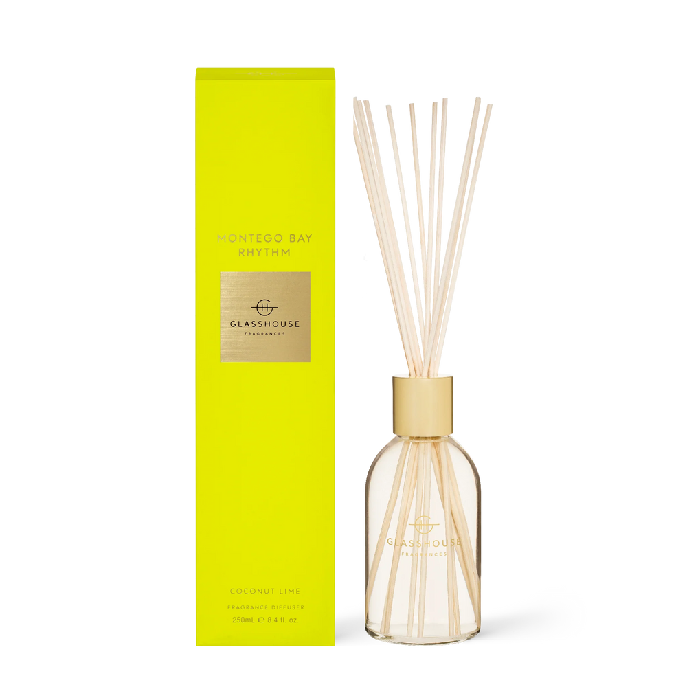 Glasshouse Fragrances Montego Bay Rhythm Coconut Lime 250mL Fragrance Diffuser