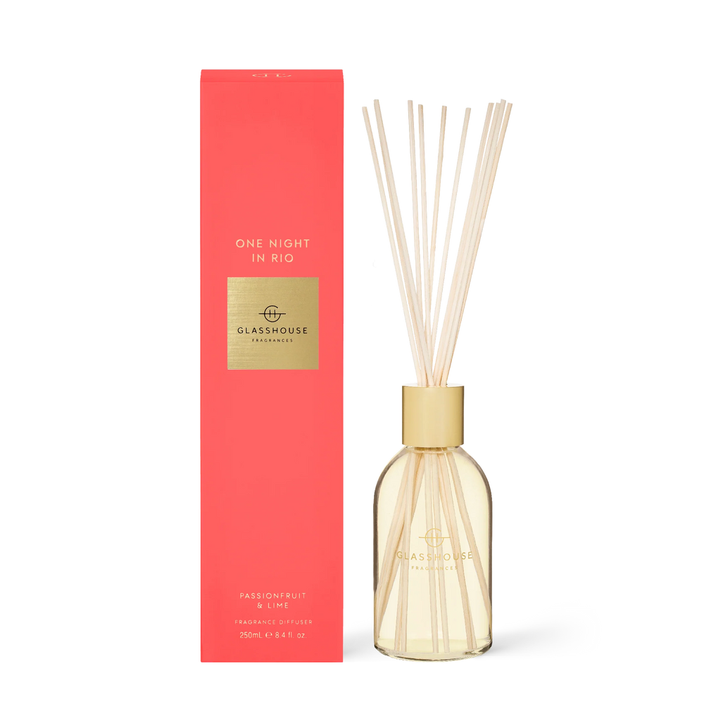 Glasshouse Fragrances One Night in Rio Passionfruit & Lime 250mL Fragrance Diffuser