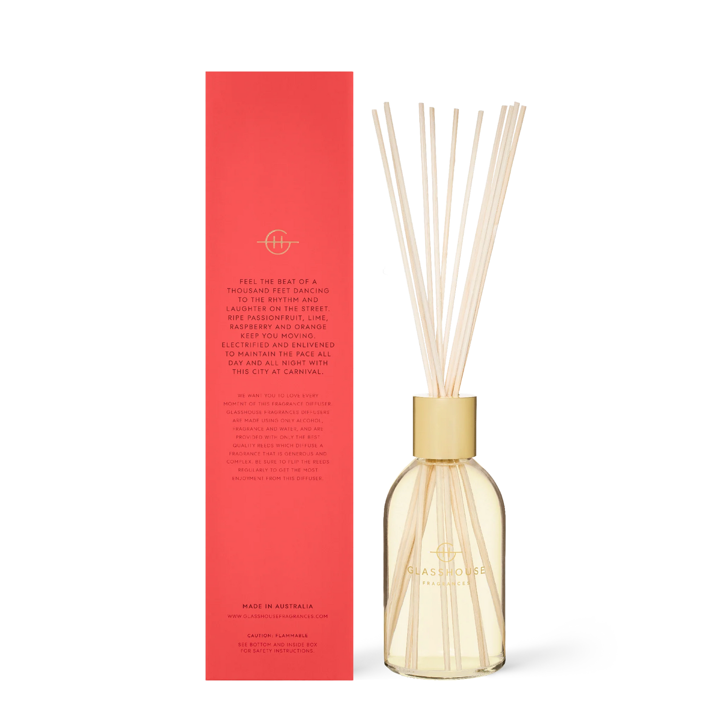 
                  
                    Glasshouse Fragrances One Night in Rio Passionfruit & Lime 250mL Fragrance Diffuser
                  
                