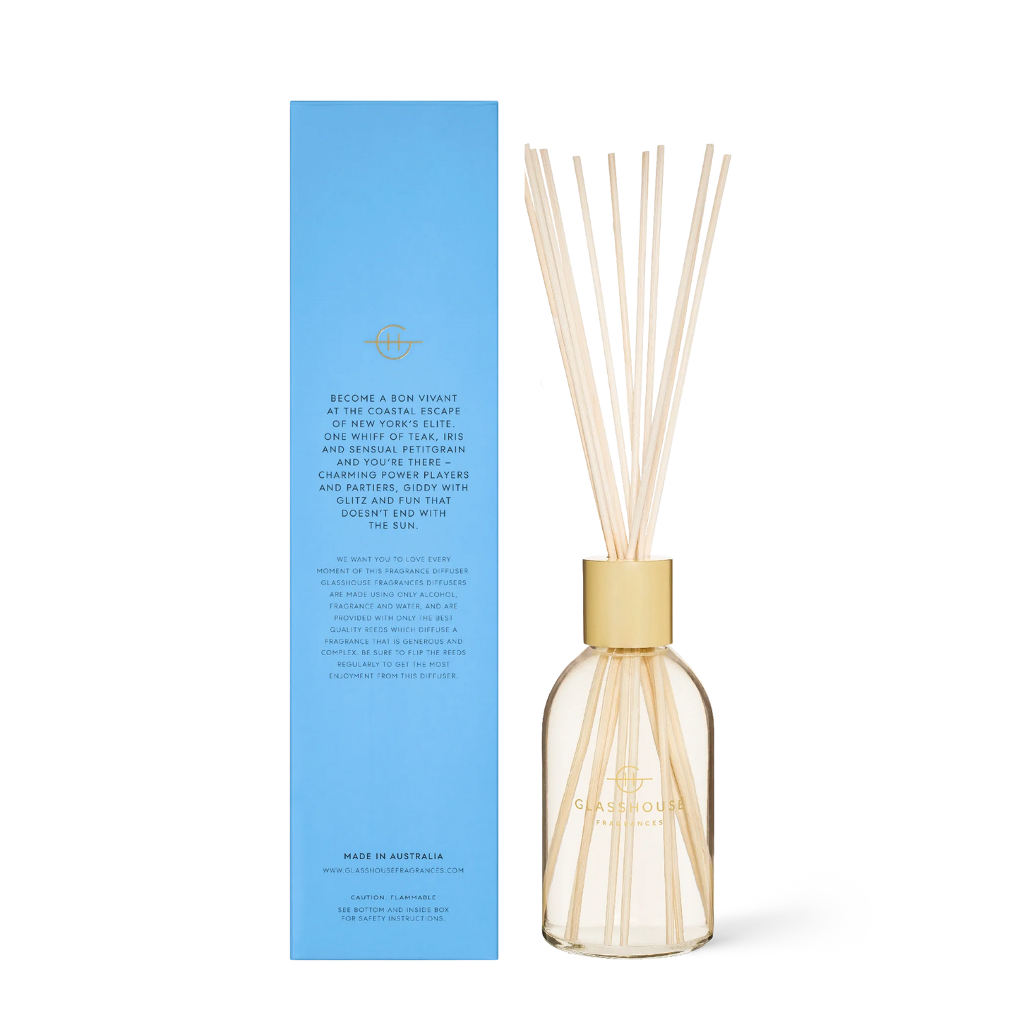 
                  
                    Glasshouse Fragrances The Hamptons Teak & Petitgrain 250mL Fragrance Diffuser
                  
                