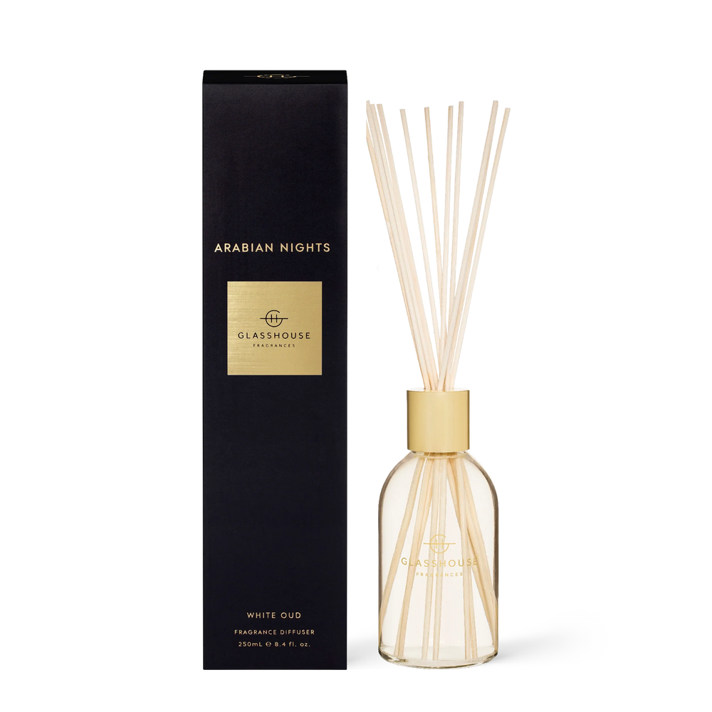 Glasshouse Fragrances Arabian Nights White Oud 250mL Fragrance Diffuser