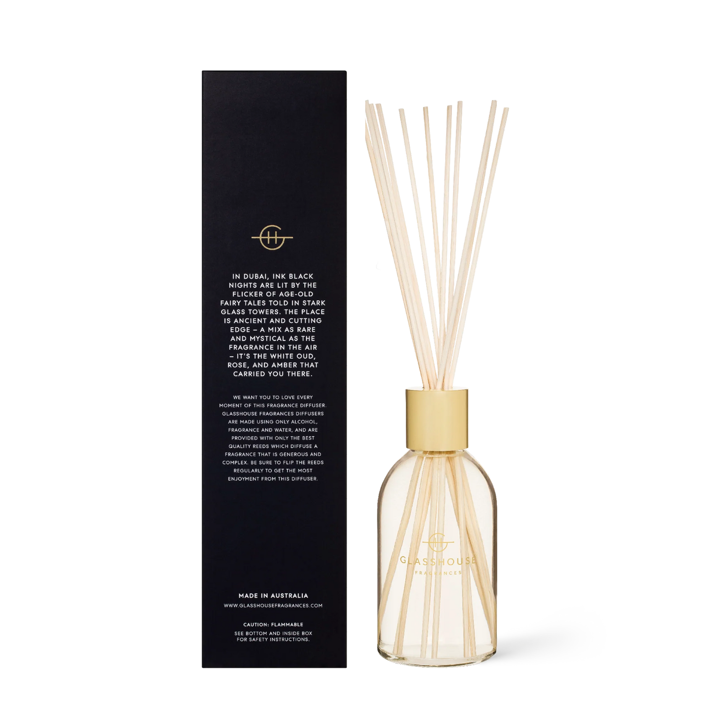 
                  
                    Glasshouse Fragrances Arabian Nights White Oud 250mL Fragrance Diffuser
                  
                