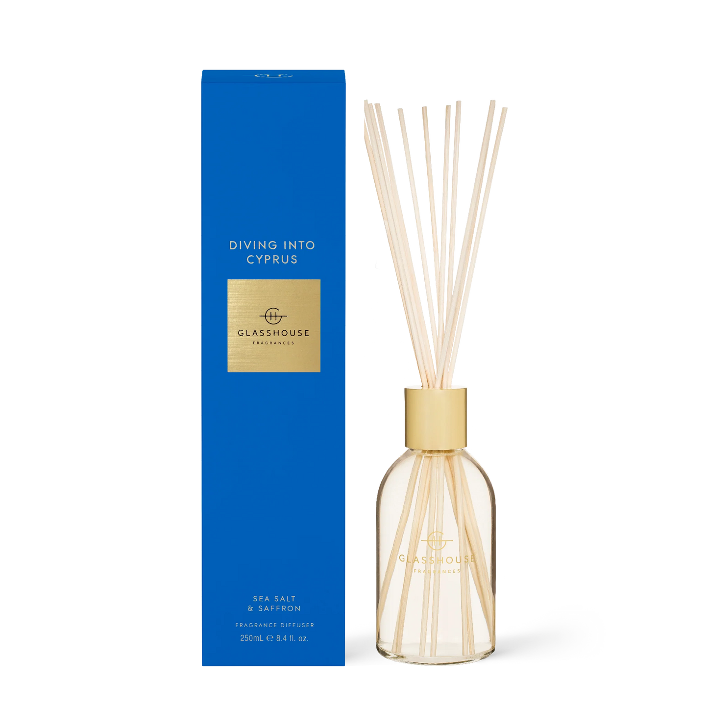 
                  
                    Glasshouse Fragrances Diving into Cyprus Sea Salt & Saffron 250mL Fragrance Diffuser
                  
                
