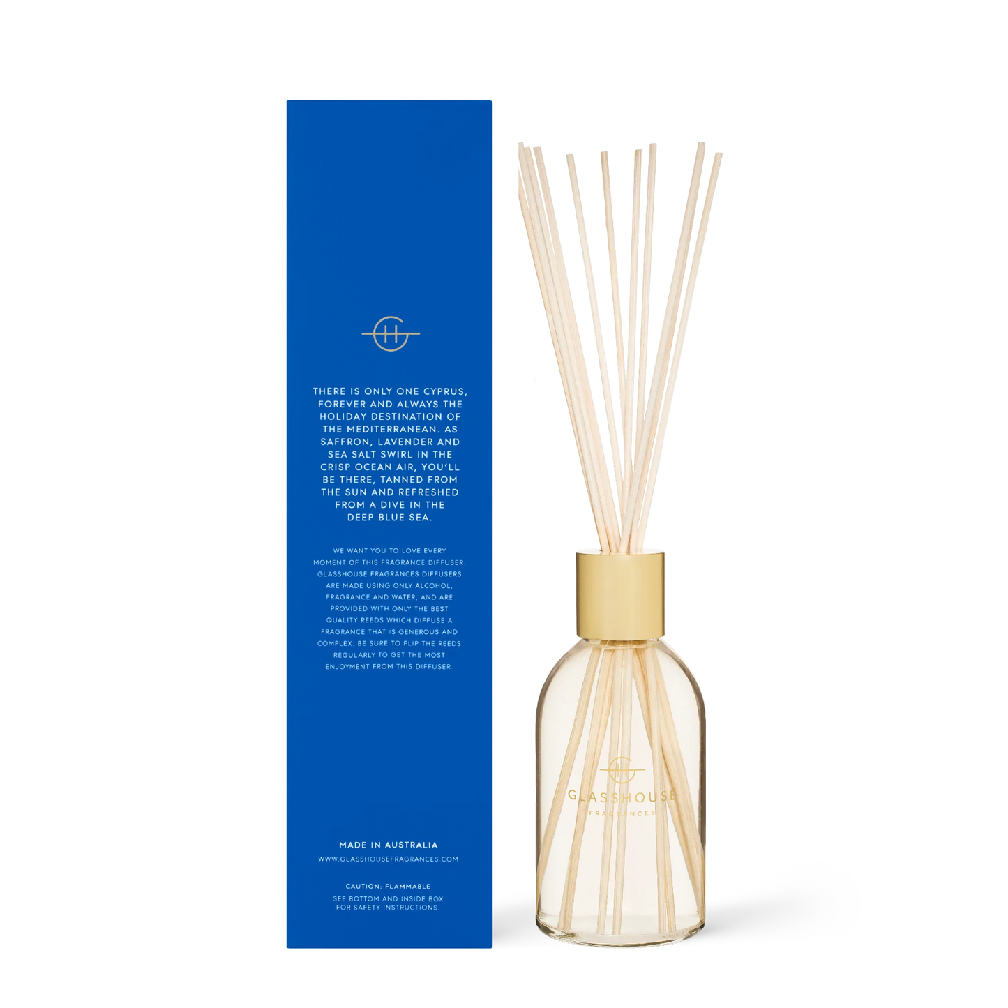 
                  
                    Glasshouse Fragrances Diving into Cyprus Sea Salt & Saffron 250mL Fragrance Diffuser
                  
                