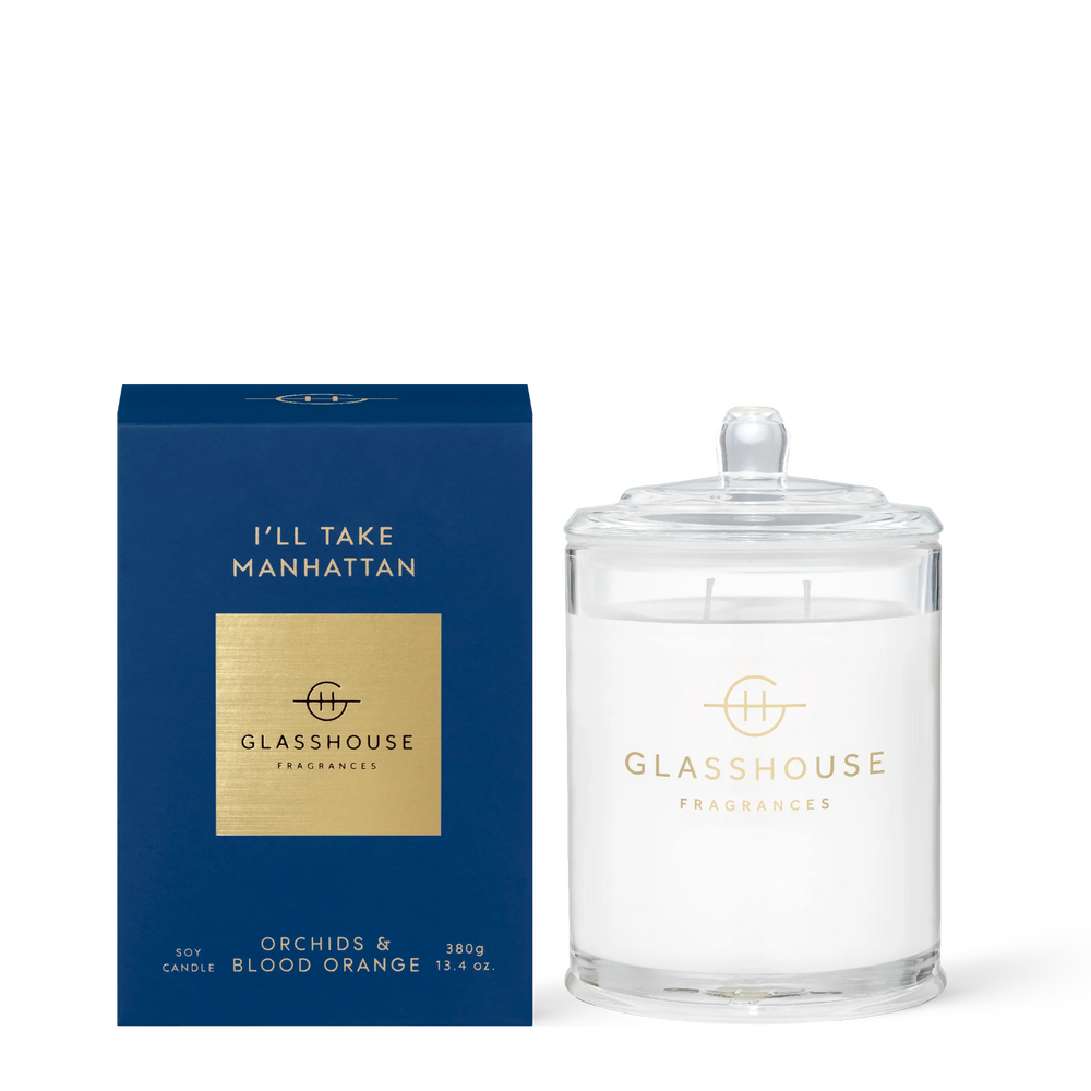 Glasshouse Fragrances I'll Take Manhattan Orchids & Blood Orange 380g Triple Scented Soy Candle