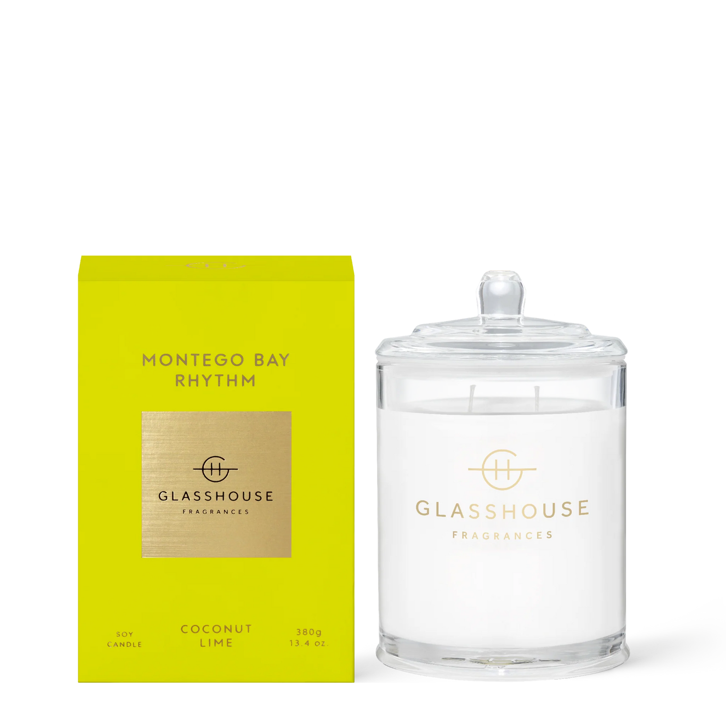 
                  
                    Glasshouse Fragrances Montego Bay Rhythm Coconut Lime 380g Triple Scented Soy Candle
                  
                