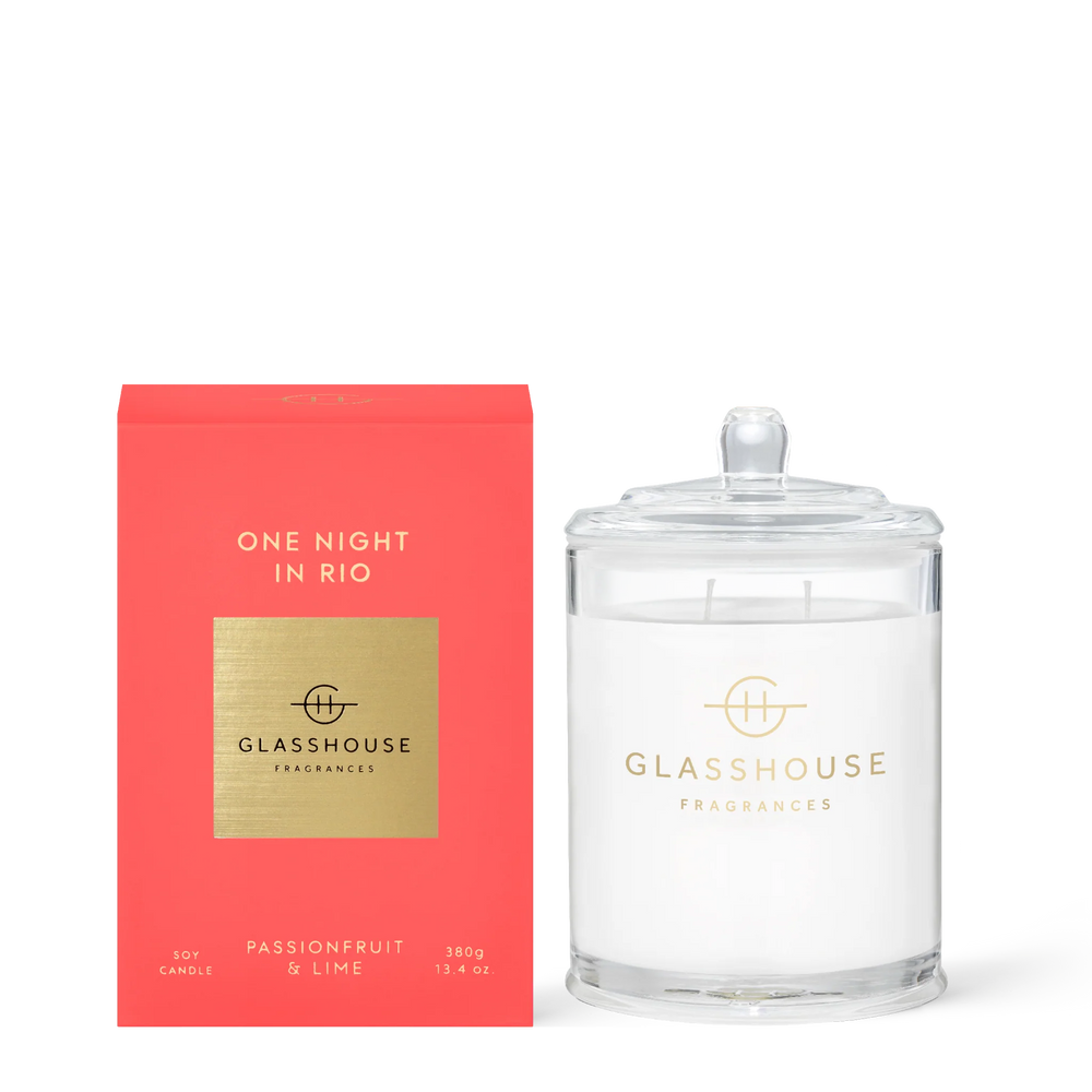 Glasshouse Fragrances One Night in Rio Passionfruit & Lime 380g Triple Scented Soy Candle