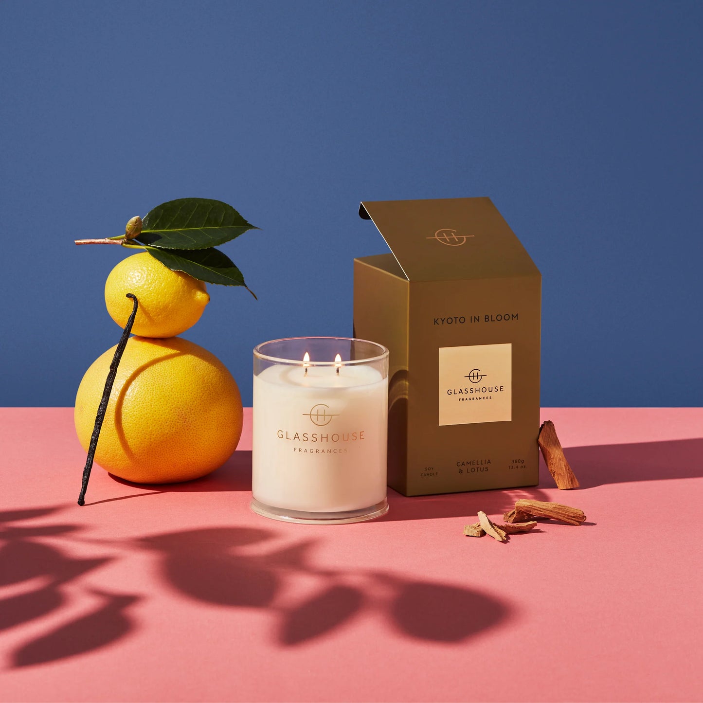 
                  
                    Glasshouse Fragrances Kyoto in Bloom Camellia & Lotus 380g Triple Scented Soy Candle
                  
                
