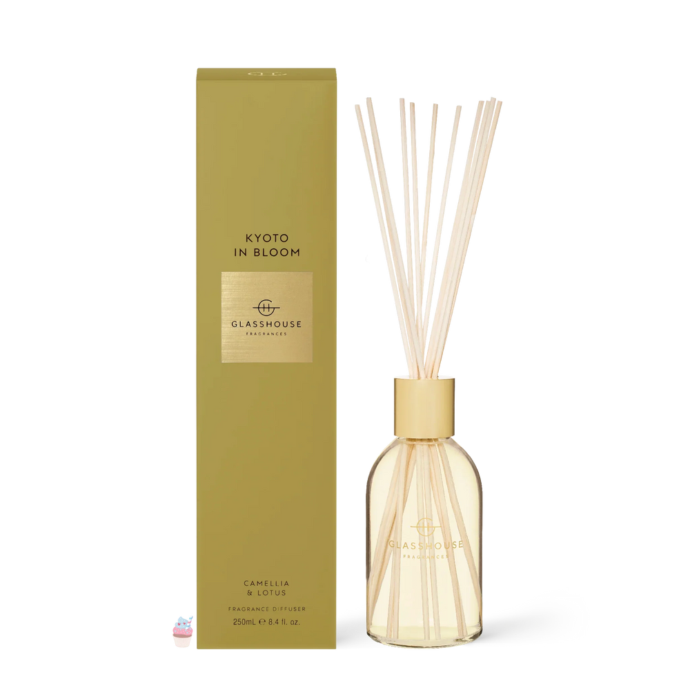 Glasshouse Fragrances Kyoto in Bloom Camellia & Lotus 250mL Fragrance Diffuser