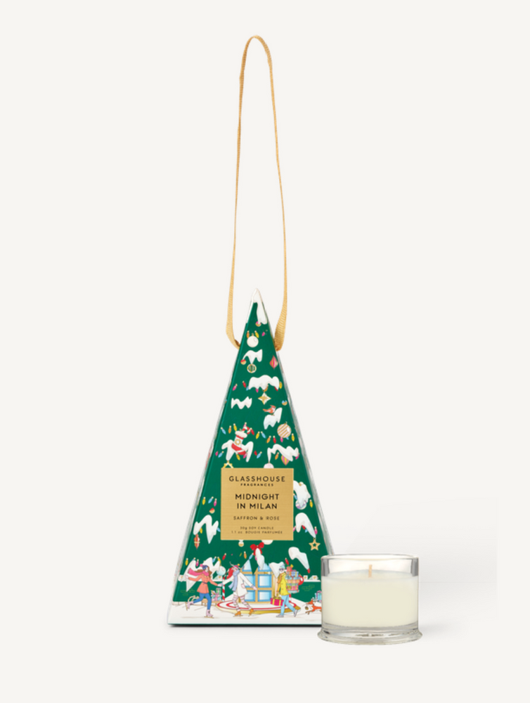Midnnight In Milan Bauble 30g A delightfully festive miniature Candle bauble featuring a crowd-pleasing Midnight In Milan Scent.