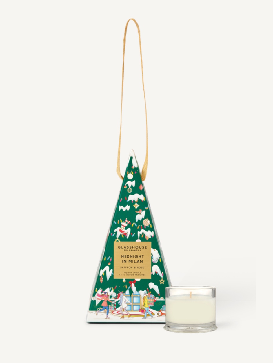 Midnnight In Milan Bauble 30g A delightfully festive miniature Candle bauble featuring a crowd-pleasing Midnight In Milan Scent.