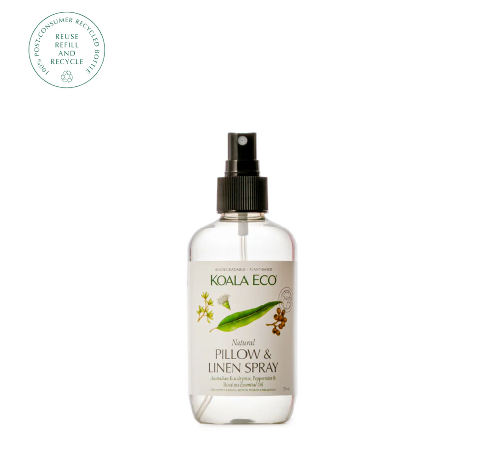Pillow & Linen Spray 250ml Our Eucalyptus, Peppermint &amp; Rosalina Pillow and Linen Spray is a special blend of essential oils from nature's most aromatic botanicals in one powerful and sensorial formula.