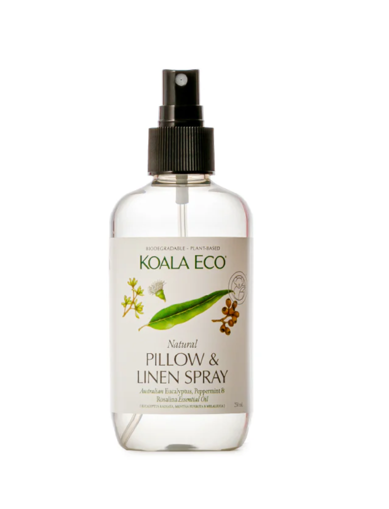 Pillow & Linen Spray 250ml Our Eucalyptus, Peppermint &amp; Rosalina Pillow and Linen Spray is a special blend of essential oils from nature's most aromatic botanicals in one powerful and sensorial formula.