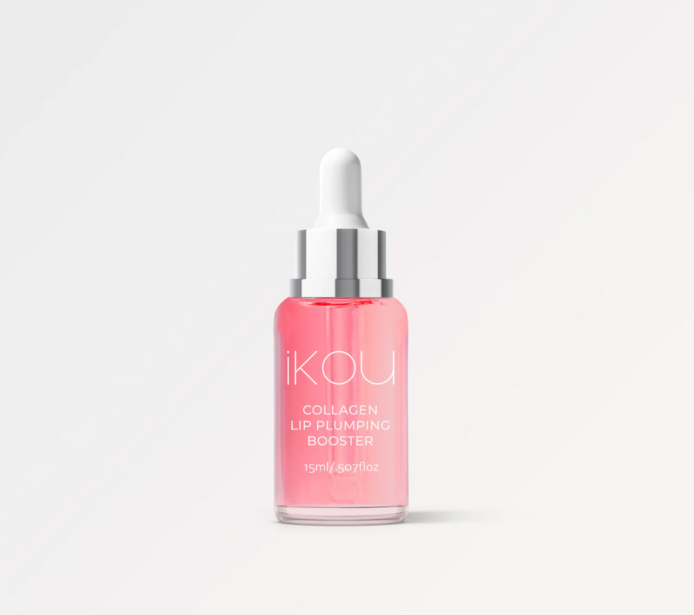iKOU Collagen Lip Plumping Booster Clinically proven results to redensify lip volume and restore hydration. With bio-active pomegranate flower molecules and fenugreek sprouts to stimulate lip fat-storing cells and antioxidant, omega rich African marula fruit oil to hydrate dry lips.