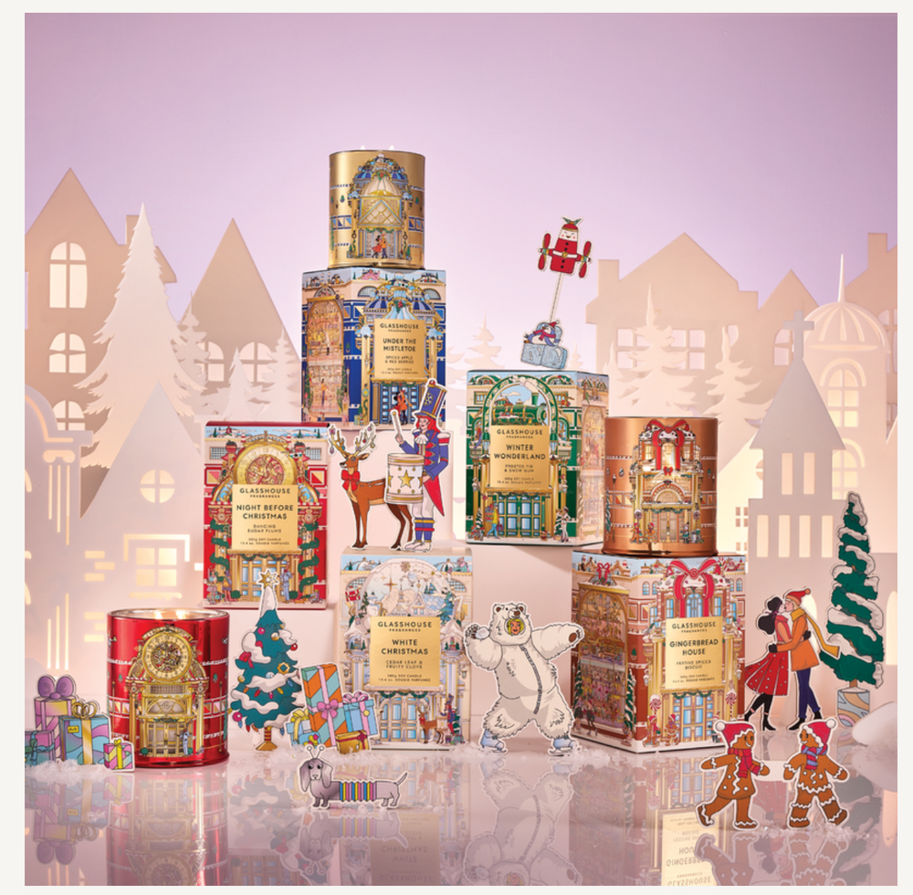 White Christmas Candle 380g Our woody festive wonder! Breathe in all magic of freshly blanketed Pines, invigorating Eucalyptus, and merry times in cooler climes.