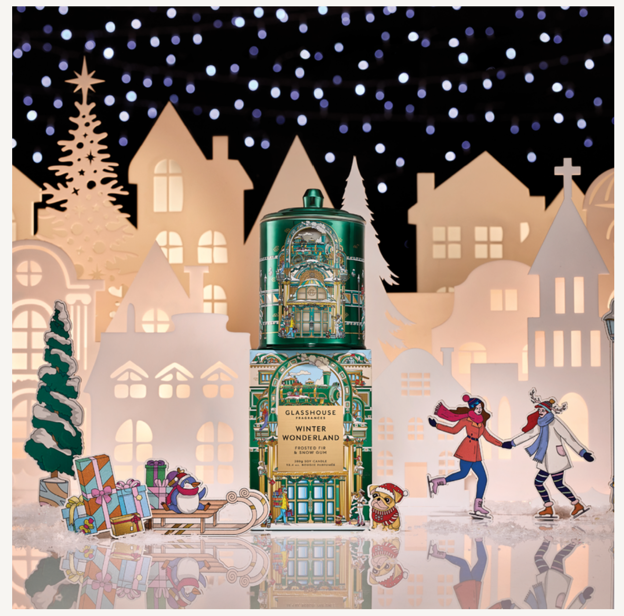 Winter Wonderland Candle 380g A toast to the season! With the sparkling scent of freshly cut Fir and Spruce.