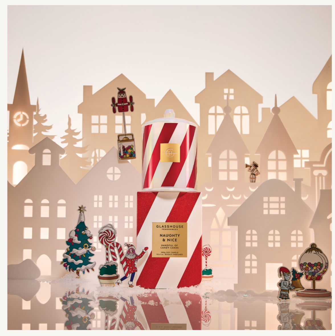 Naughty & Nice Candle 380g A deliciously zingy fragrance inspired by Peppermint Candy Canes. No matter which of Santa’s lists you fall on this year – naughty or nice – this is one treat you can get into.