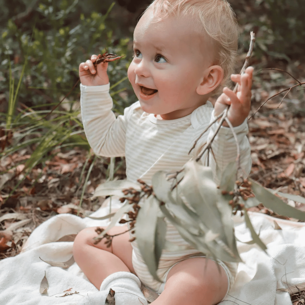 
                  
                    Fiber for Good Organic Stripe Jersey Baby Bodysuit
                  
                