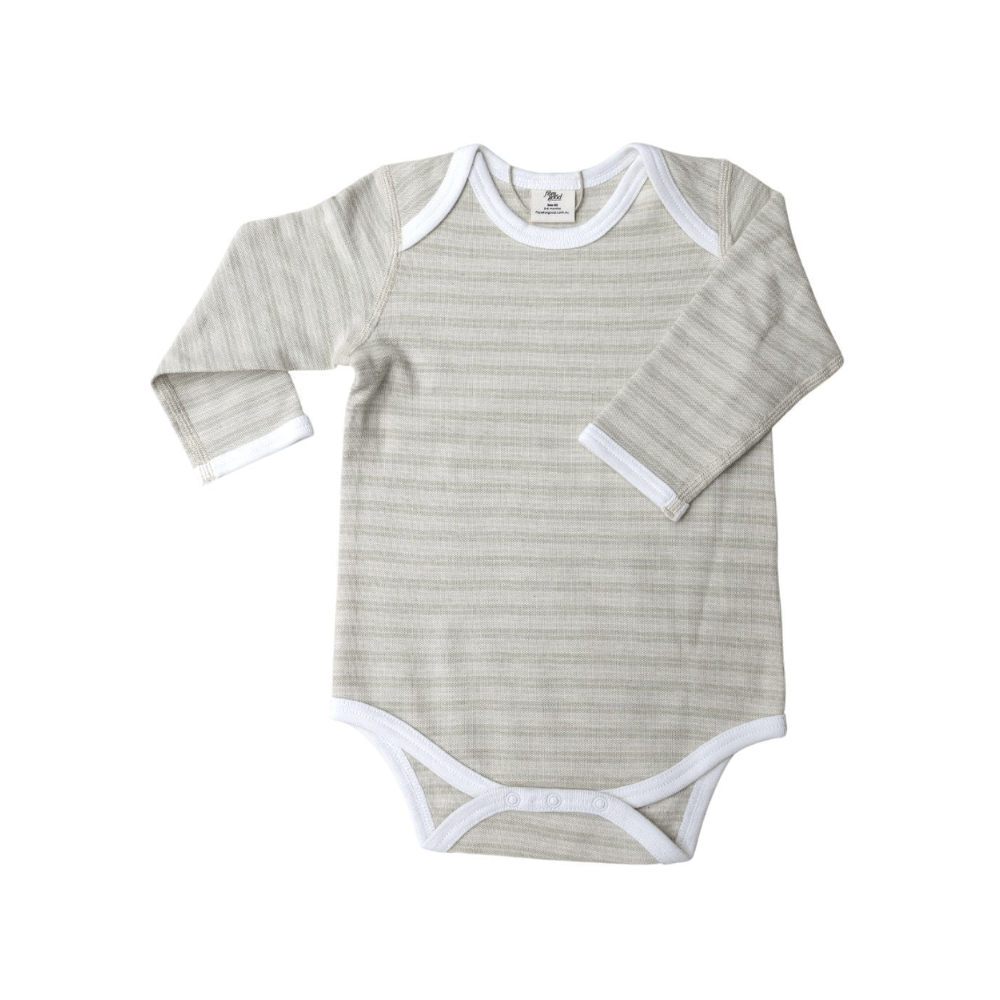
                  
                    Fiber for Good Long Sleeve Bodysuit Pique Stripe
                  
                