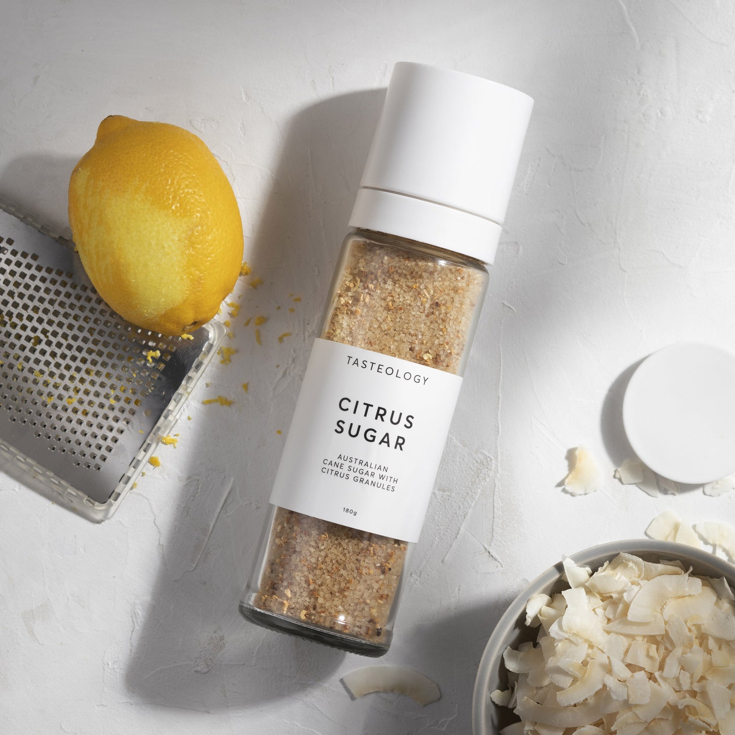 
                  
                    Raw Cane Sugar with Citrus granules.  Our Australian Cane Sugars are made with a base of sustainable cane sugar, grown and harvested locally in the northern rivers area of NSW where cane growers have been producing sugar for generations.
                  
                