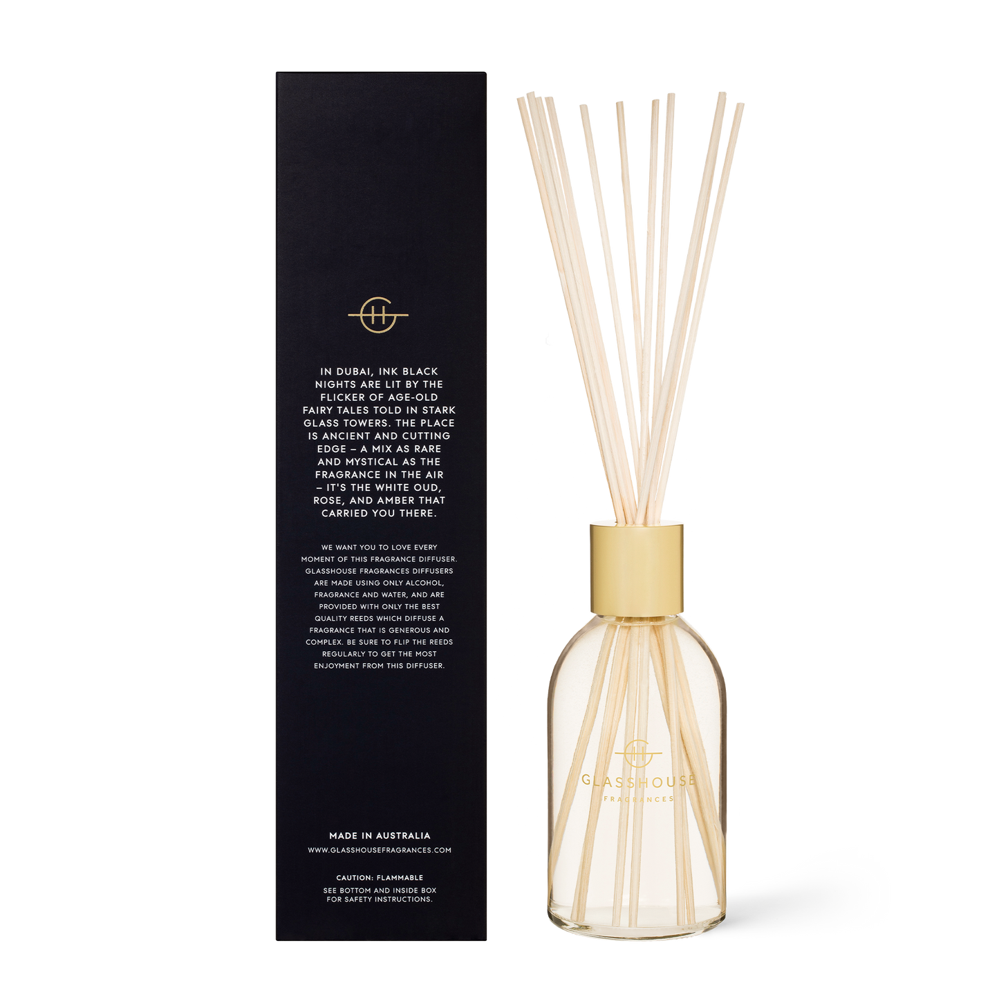 
                  
                    Arabian Nights Diffuser White Oud  A transcendent everyday luxury, it creates instant ambience. Like a stroll through Dubai’s perfume souk at dusk, it’s rich with saffron and white oud.
                  
                