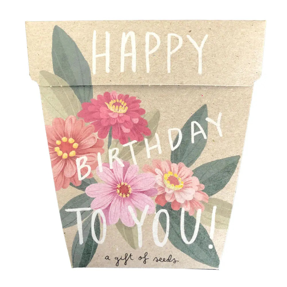 
                  
                    Happy Birthday Zinna | A greeting card containing bright, cheerful & easy to grow Zinnia seeds so the lucky Birthday recipient can grow their own blooms.
                  
                