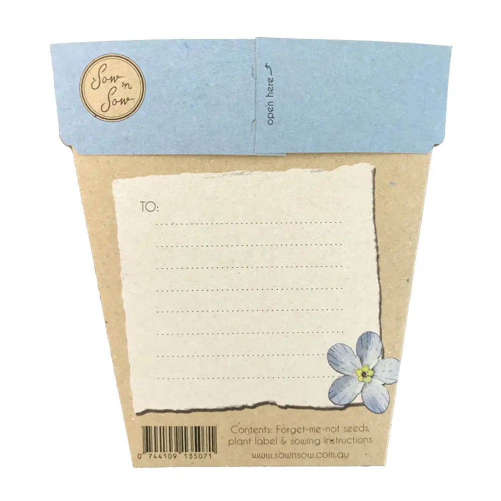 
                  
                    Forget-Me-Not Gift Of Seeds Sow ‘n Sow’s Gifts of Seeds cleverly combine a gift card with a packet of seeds to form a sweet, eco-friendly gift that grows.
                  
                