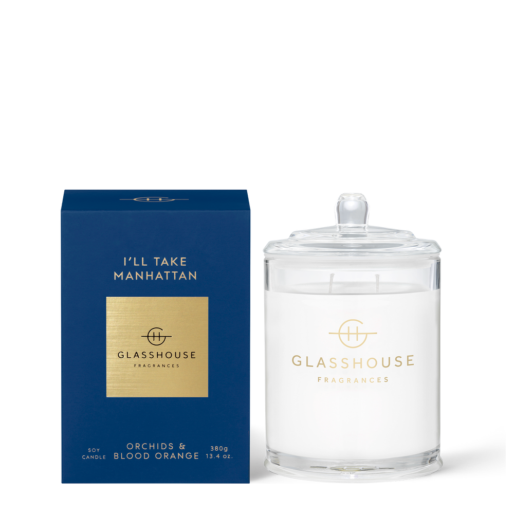 I'll Take Manhattan 380g Candle A transcendent everyday luxury, it creates instant ambience. Exotic orchid, bold black rose and amber invoke the electric energy of the Big Apple.